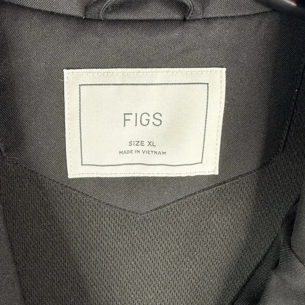 figs jacket women lab coat Pockets Button Up Black XL